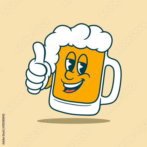 Mascot Beer Cartoon Vector Art, Illustration and Graphic