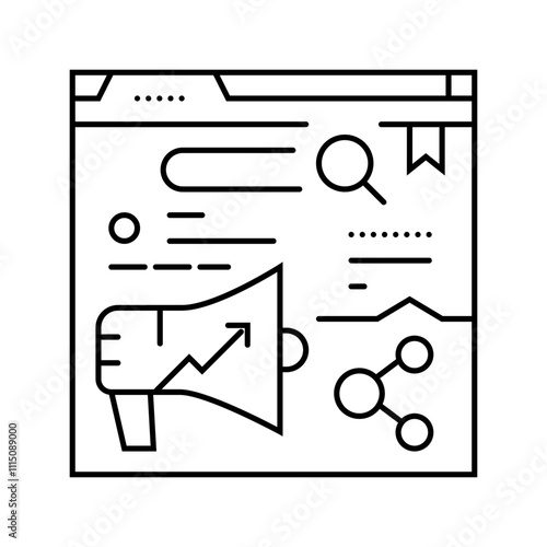 site audit seo line icon vector. site audit seo sign. isolated contour symbol black illustration