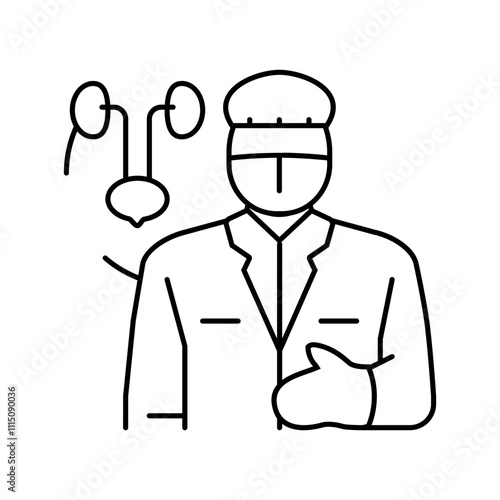 nephrologist urology line icon vector. nephrologist urology sign. isolated contour symbol black illustration