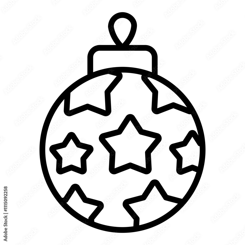 Obraz premium Christmas bauble ball icon for festive tree decoration and holiday ornamentation