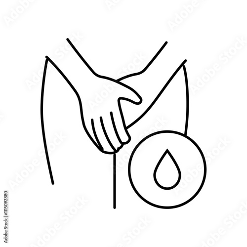 incontinence urology line icon vector. incontinence urology sign. isolated contour symbol black illustration