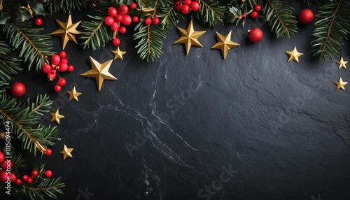 Elegant Christmas descoration with black Background photo