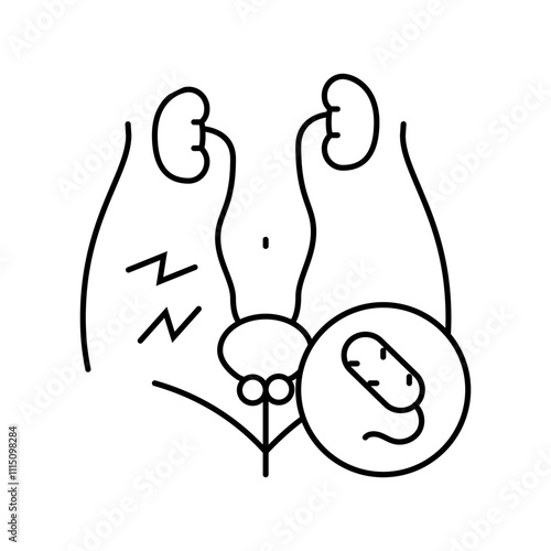 urethritis urology line icon vector. urethritis urology sign. isolated contour symbol black illustration