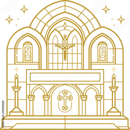  2D catechize web icon in line style photo