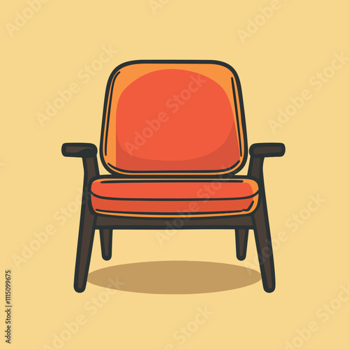 2D chair line icon