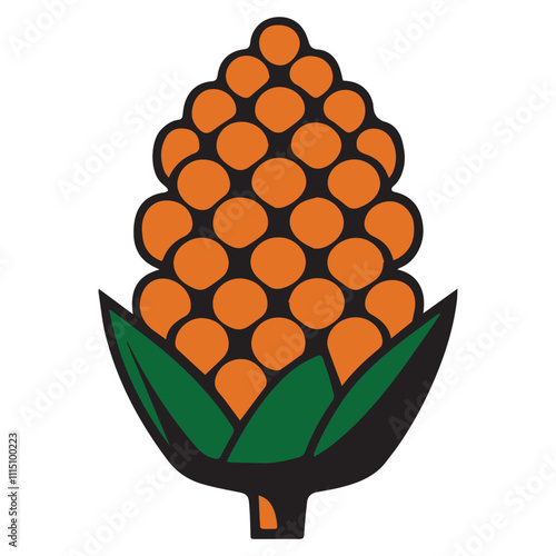 Corn On The Cob Sign Emoji Icon Illustration. Maize Vector Symbol Emoticon Design Clip Art