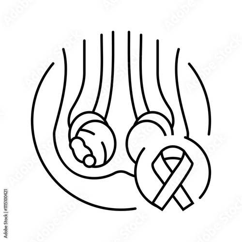 testicular cancer urology line icon vector. testicular cancer urology sign. isolated contour symbol black illustration