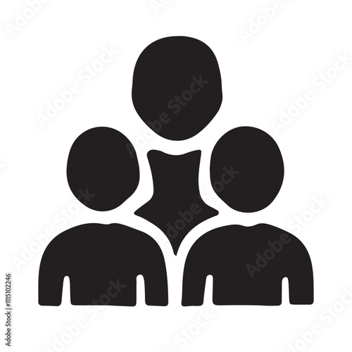 Group of people or group of users, friends flat icon for apps and websites. Group of man icon silhouette vector.