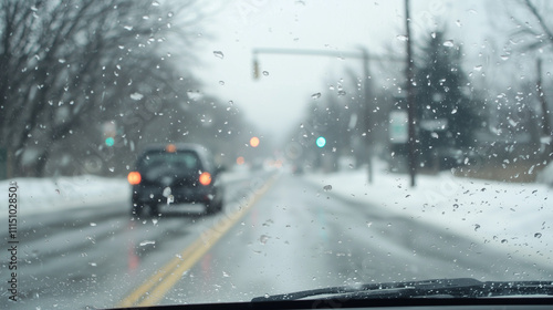 Wintery Drive: Blurry view ...