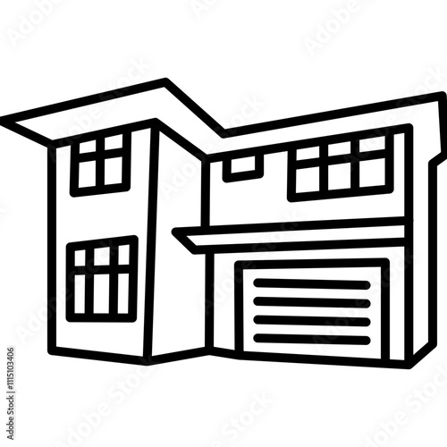 modern house icon element for design