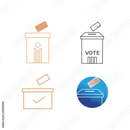 Election day voting box icon flat design