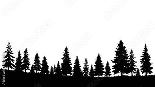silhouette pine tree fores vector illustration. Ai generated