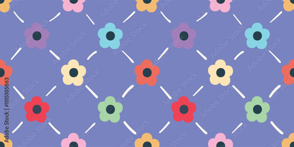 Fototapeta premium St. Valentine's day seamless floral pattern
