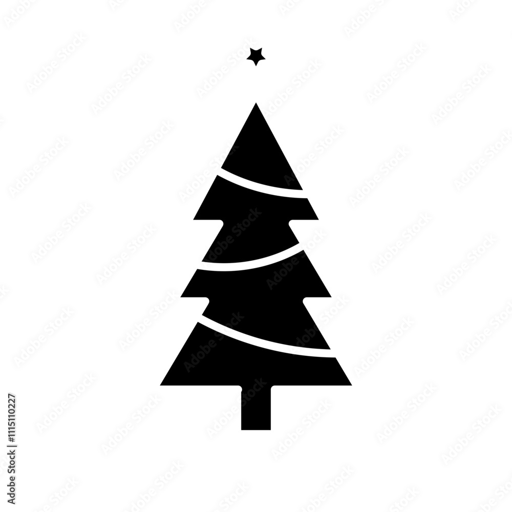 Obraz premium christmas tree glyph icon