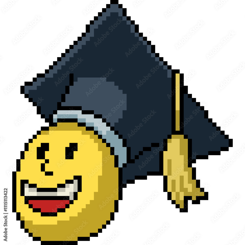 Fototapeta premium pixel art of graduate student happy
