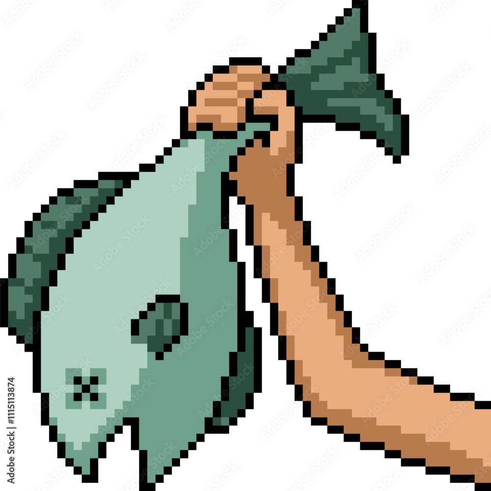 Obraz premium pixel art of fisherman big fish