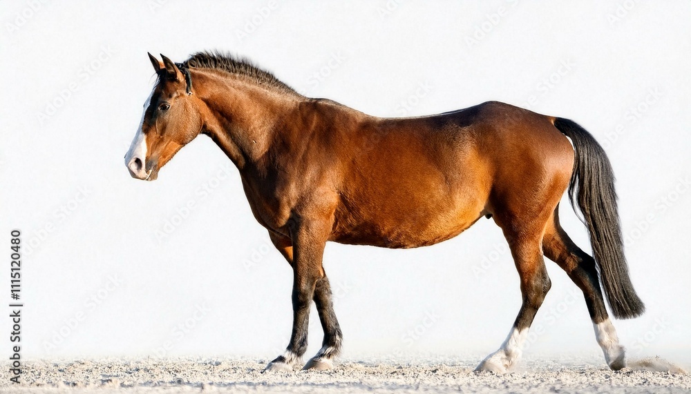 Obraz premium brown horse isolated on white background