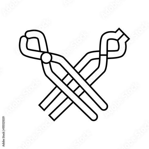 tongs blacksmith line icon vector. tongs blacksmith sign. isolated contour symbol black illustration