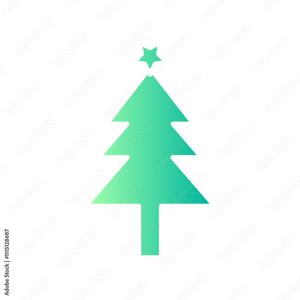 Fototapeta premium christmas tree gradient icon