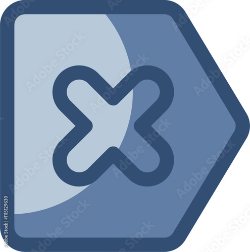 delete icon, transparent background. replaceable blue color design