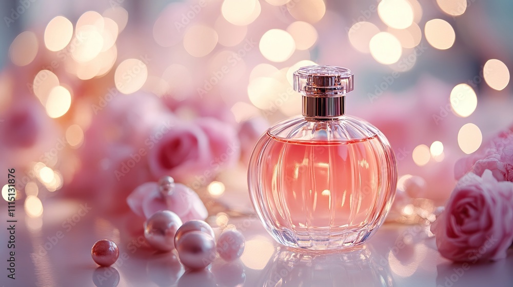 Romantic Perfume Still Life with Roses and Lights Romantic Perfume Still Life with Roses and Lights