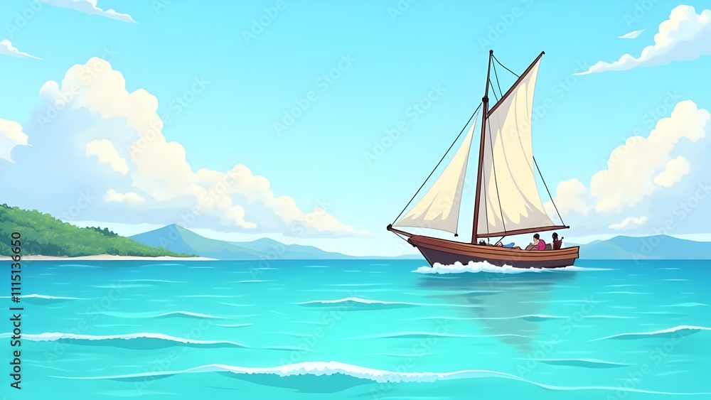 Fototapeta premium Beautiful Sailing Wallpaper and Background