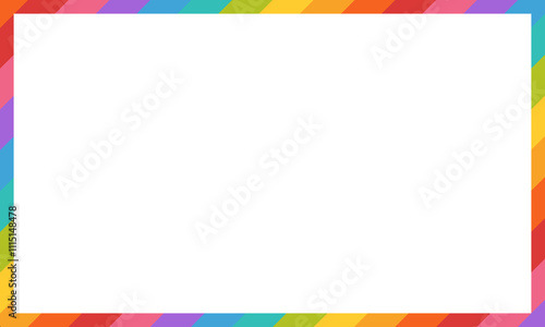 Rainbow rectangle frame. Striped colorful border frame. Smooth Gradient Blur Blend Frame photo