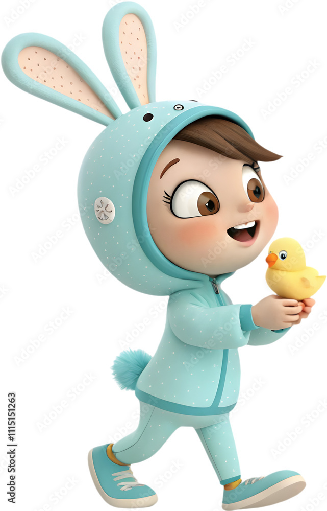 Fototapeta premium Adorable girls celebrate vibrant Easter festival.
