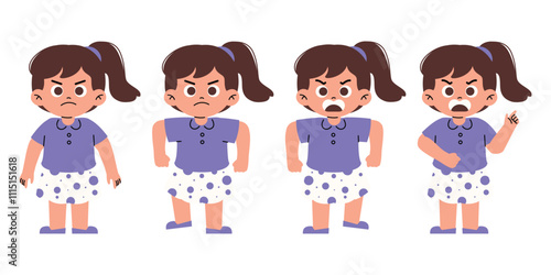 Angry Girl Kids Feels Mad and Tantrum	
