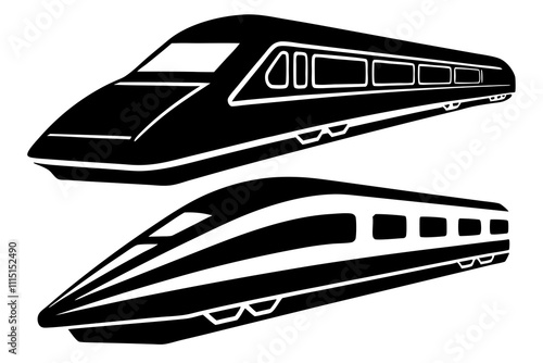 Speed train silhouette vector.