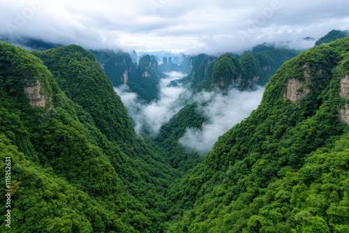 Enchanting Landscape of Zhangjiajie National Forest Park in China photo