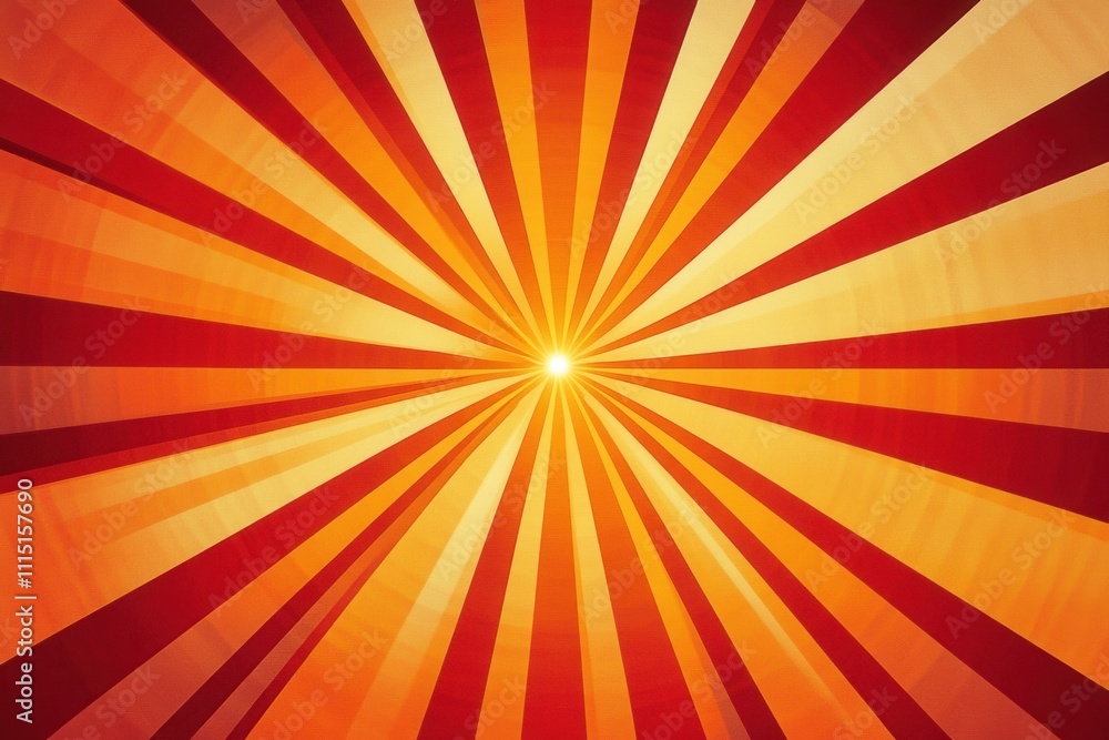 Fototapeta premium Abstract sunburst background in warm orange and red hues. Ideal for designs needing vibrant, energetic feel; adds visual interest to projects.