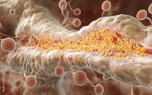 Detailed depiction of neuron cell loss in the substantia nigra of the brain photo