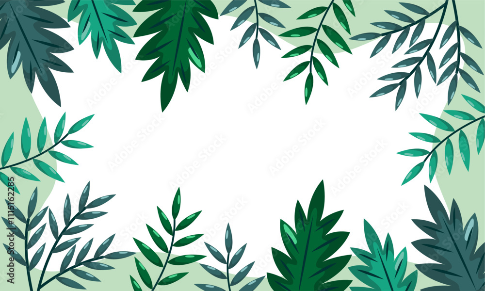 nature background with tropical leaf border nature background with tropical leaf border