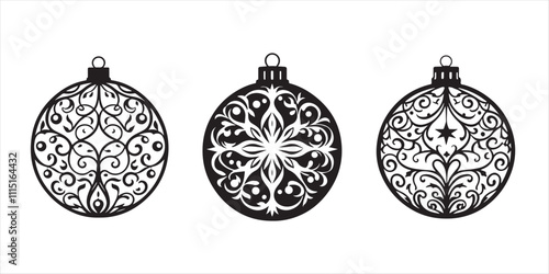 Christmas ball silhouette vector icon design whit a white background.