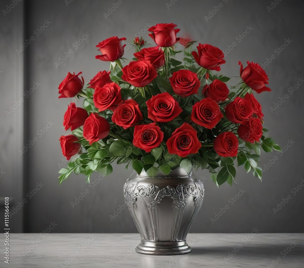 custom made wallpaper toronto digitalA bouquet of red roses arranged in a decorative vase , Valentine's Day decor, bouquet gift, floral centerpiece