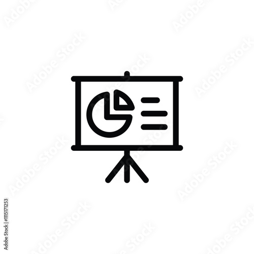 Presentation board icon set vector	