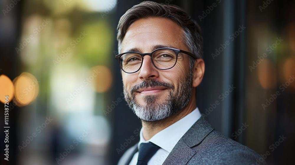 Fototapeta premium Businessman innovating processes to ensure competitive growth in modern markets.