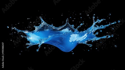 Wallpaper Mural Bright blue water splash, dark background, frozen in mid-air, soft lighting  Torontodigital.ca