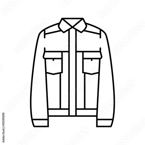 denim jacket streetwear cloth fashion line icon vector. denim jacket streetwear cloth fashion sign. isolated contour symbol black illustration