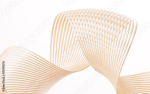 Fototapeta Naklejka Na Ścianę i Meble -  Abstract metal curve background, 3d rendering.