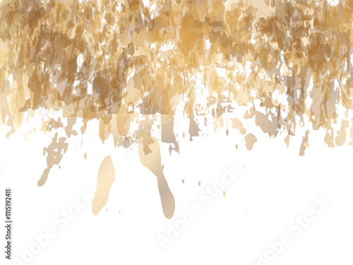 Vector Brush Stroke. Abstract Fluid Splash. Gold Orange Gradient Paintbrush. Watercolor Textured Background.  Isolated Splash on White Backdrop. Sale Banner Brushstroke.