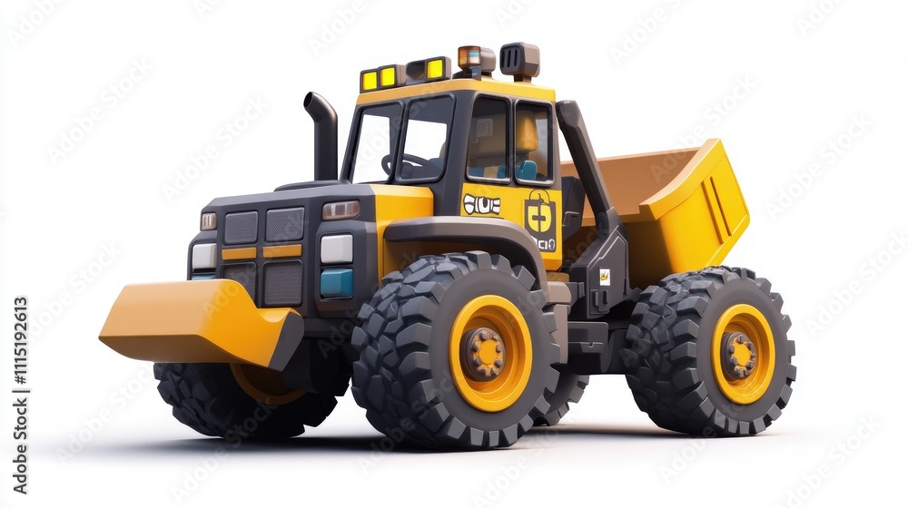 Fototapeta premium Powerful Dump Truck Hauling Cargo Efficiently Across Construction Sites