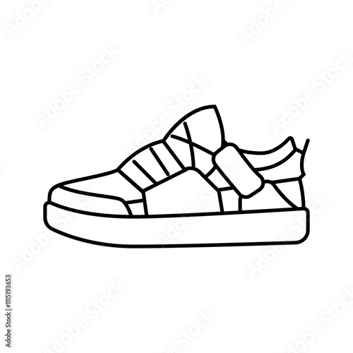 skate shoes streetwear cloth fashion line icon vector. skate shoes streetwear cloth fashion sign. isolated contour symbol black illustration