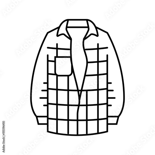 plaid shirt streetwear cloth fashion line icon vector. plaid shirt streetwear cloth fashion sign. isolated contour symbol black illustration