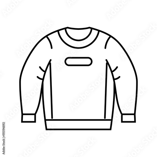 crewneck sweatshirt streetwear cloth fashion line icon vector. crewneck sweatshirt streetwear cloth fashion sign. isolated contour symbol black illustration