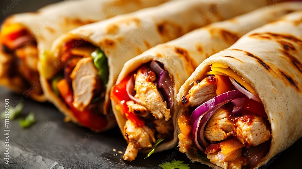 Juicy Chicken Shawarma Wraps with Soft, Warm Pita Juicy Chicken Shawarma Wraps with Soft, Warm Pita