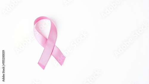 Elegant Pink Ribbon Awareness Symbol for Breast Cancer Support and Advocacy photo