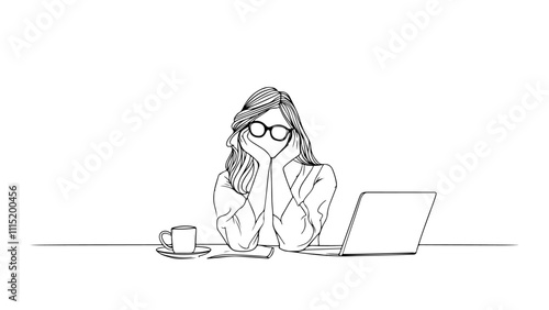 One line drawing businessman vector illustration