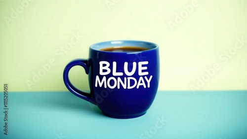 Brighten Your Morning with Our Blue Monday Mug: Perfect for Coffee Lovers Seeking a Positive Start to the Week photo